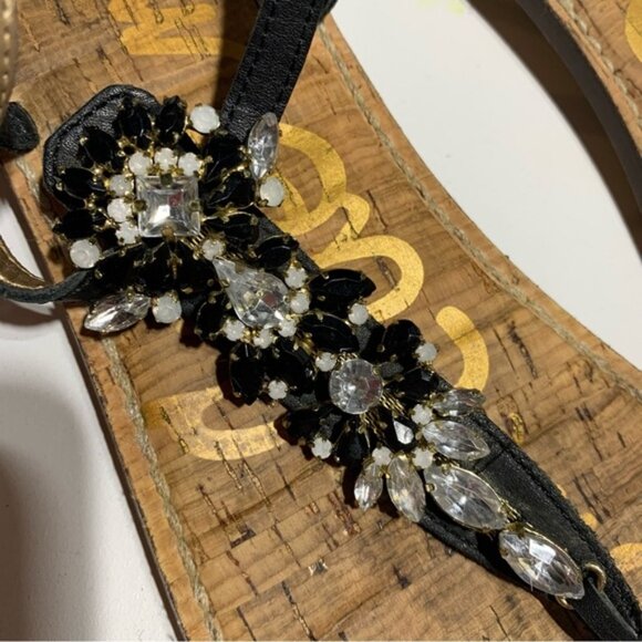 Sam Edelman Black Beaded Sandals - Picture 2 of 5